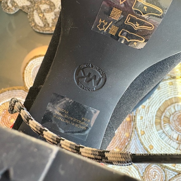 Michael Kors Black and Gray Heeled Boots - Picture 6 of 9